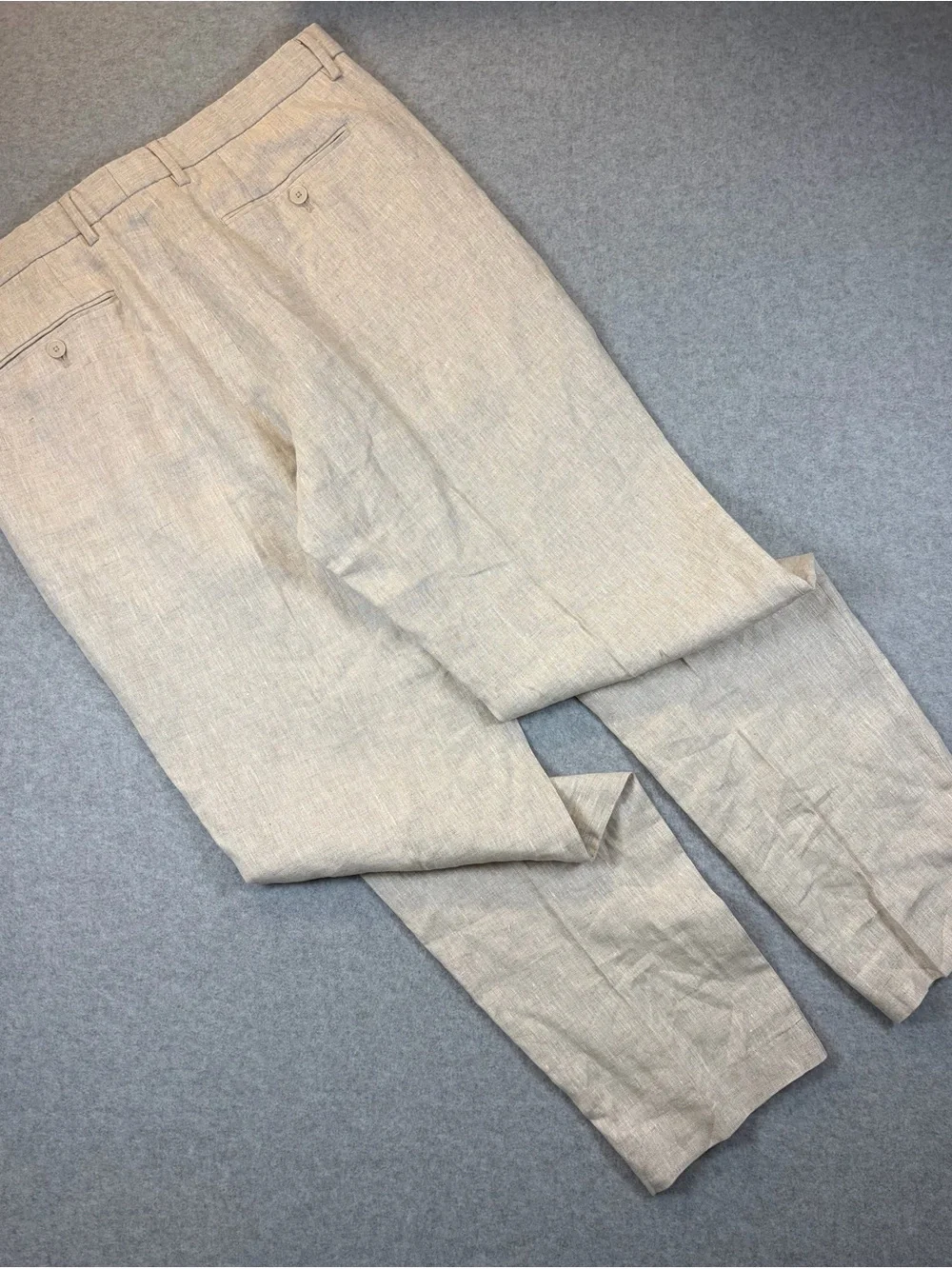 Zara Men's Light Beige 100% Linen Chinos size 32